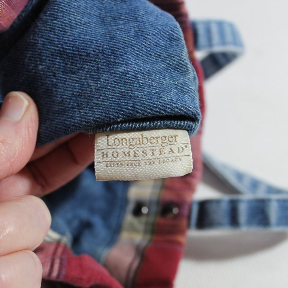 Longaberger Homestead Mini Tote Plaid & Denim - Picture 6 of 10